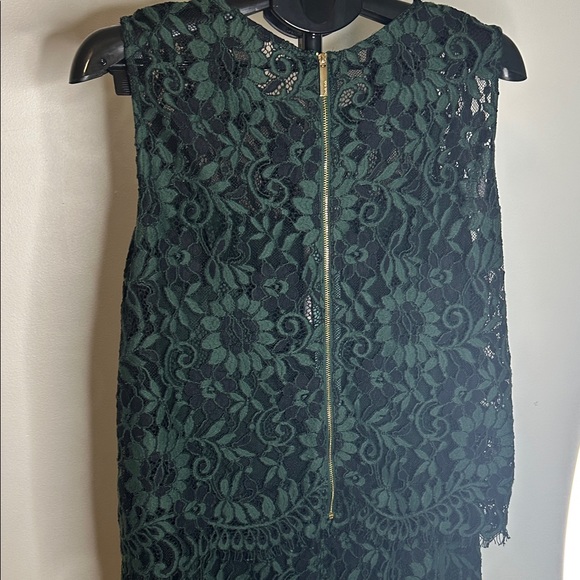 Calvin Klein Forest Green Lace Midi Dress with Slip - Picture 7 of 13